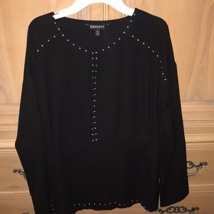 AN EXPRESS BLACK STUDDED BLOUSE